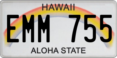 HI license plate EMM755