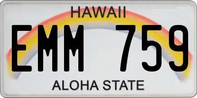HI license plate EMM759