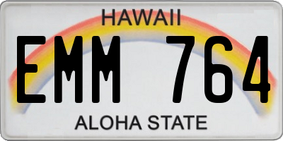 HI license plate EMM764