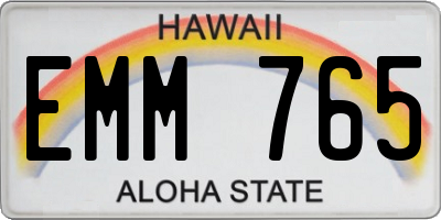 HI license plate EMM765