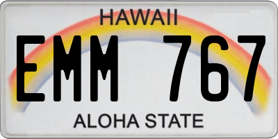 HI license plate EMM767
