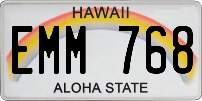 HI license plate EMM768
