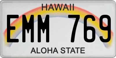 HI license plate EMM769