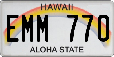 HI license plate EMM770