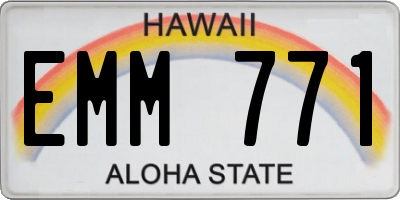 HI license plate EMM771