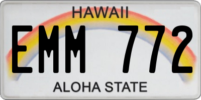 HI license plate EMM772