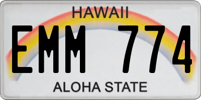 HI license plate EMM774