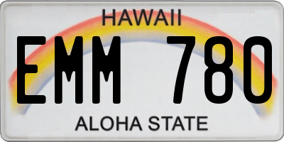 HI license plate EMM780