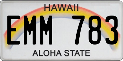 HI license plate EMM783