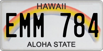 HI license plate EMM784