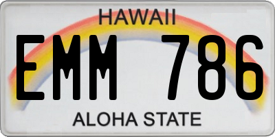 HI license plate EMM786