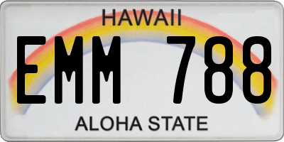 HI license plate EMM788