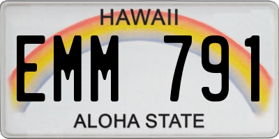 HI license plate EMM791