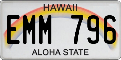 HI license plate EMM796