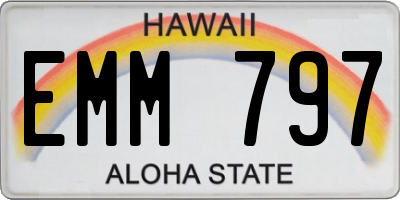 HI license plate EMM797