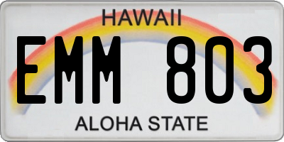 HI license plate EMM803