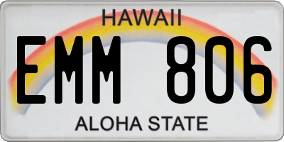 HI license plate EMM806