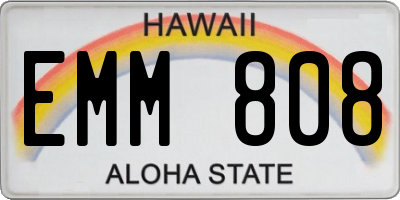 HI license plate EMM808