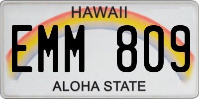 HI license plate EMM809