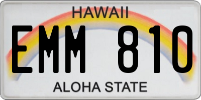 HI license plate EMM810