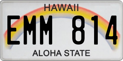 HI license plate EMM814