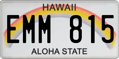 HI license plate EMM815