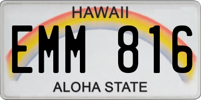 HI license plate EMM816