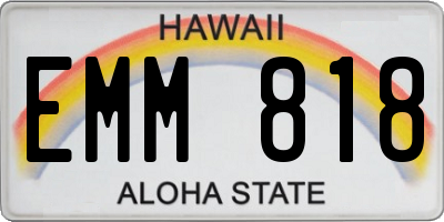HI license plate EMM818