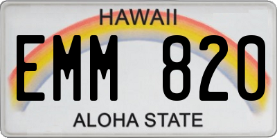 HI license plate EMM820