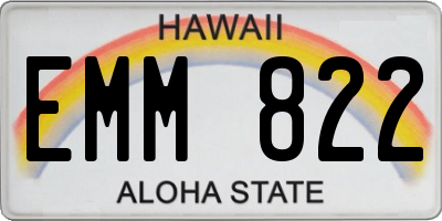HI license plate EMM822