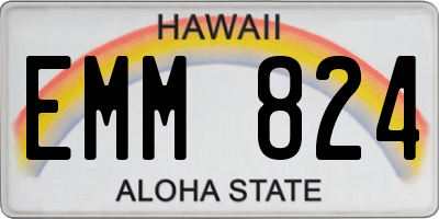 HI license plate EMM824