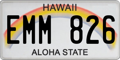 HI license plate EMM826