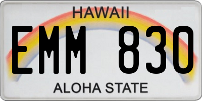 HI license plate EMM830
