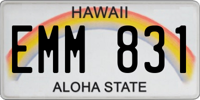 HI license plate EMM831