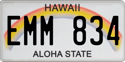 HI license plate EMM834