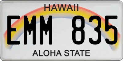 HI license plate EMM835