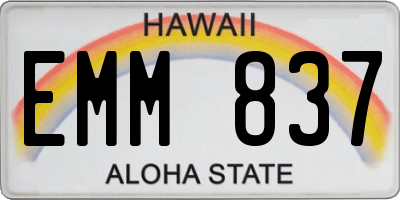 HI license plate EMM837