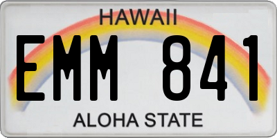 HI license plate EMM841