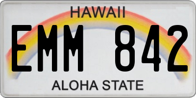 HI license plate EMM842