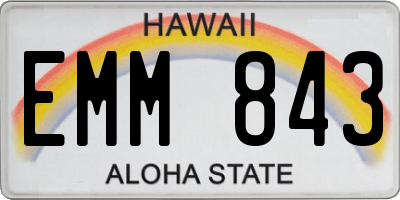 HI license plate EMM843