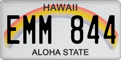 HI license plate EMM844