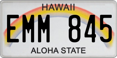 HI license plate EMM845