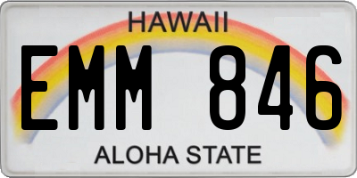 HI license plate EMM846