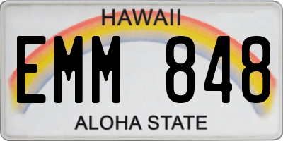 HI license plate EMM848