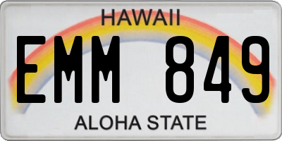 HI license plate EMM849