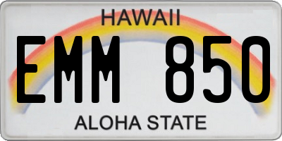 HI license plate EMM850