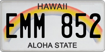 HI license plate EMM852