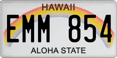 HI license plate EMM854