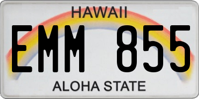 HI license plate EMM855