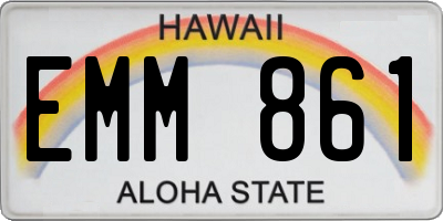 HI license plate EMM861
